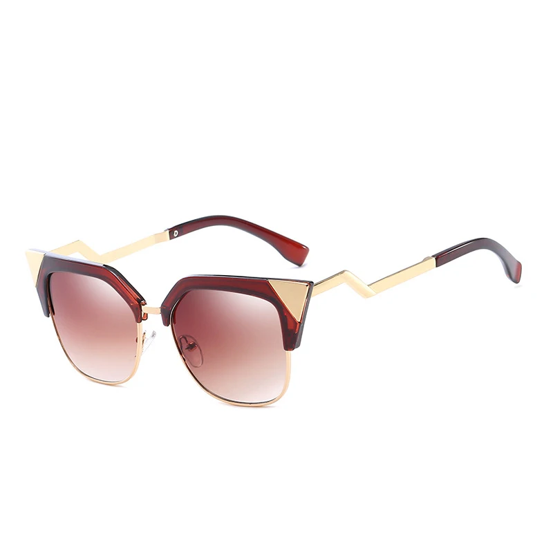 RFOLVE Fashion Half Frame Cat Eye Sunglasses Women Brand Summer Outdoor Travel Sun Glasses High Quality UV Goggles Shades RX245