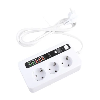 

Smart Extension Socket Timer ON/OFF Surge Protector 3 Universal Outlet Power Strip 5 USB 5V 3.4A Quick Charging Socket