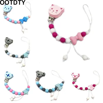 

Baby Newborn Cartoon Nipple Clip Silicone Anti-chain Infants Pacifier Chain Teether Accessories
