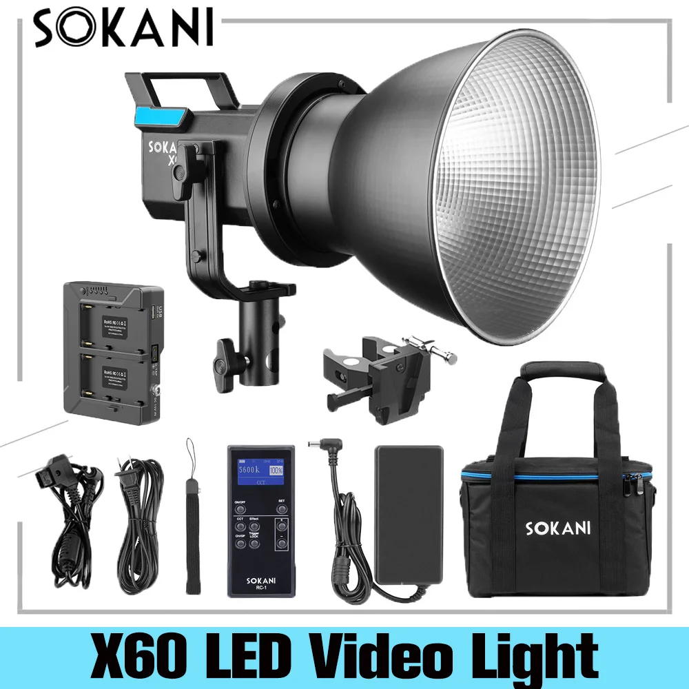 Sokani X60 комплект версия 2 v2 COB светодиодный видео светильник 80 Вт 5600 к наружная