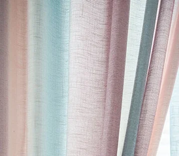 Pink Tulle Современные скандинавские цветные полосатые занавески s для гостиной затемненные ПЕЧАТНЫЕ ЗАНАВЕСКИ s с разноцветный Тюль занавески s занавески INS стиль - Цвет: Pink Tulle