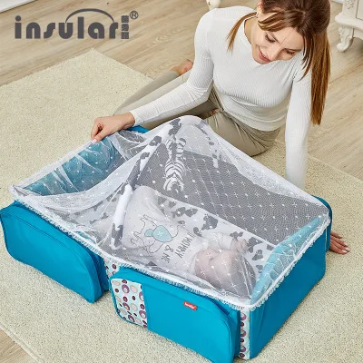 CYSINCOS Multi-function Portable Folding Baby Travel Crib Bed Two Using Mummy Packing Bag For Newborns Outdoors Baby Carry Cot