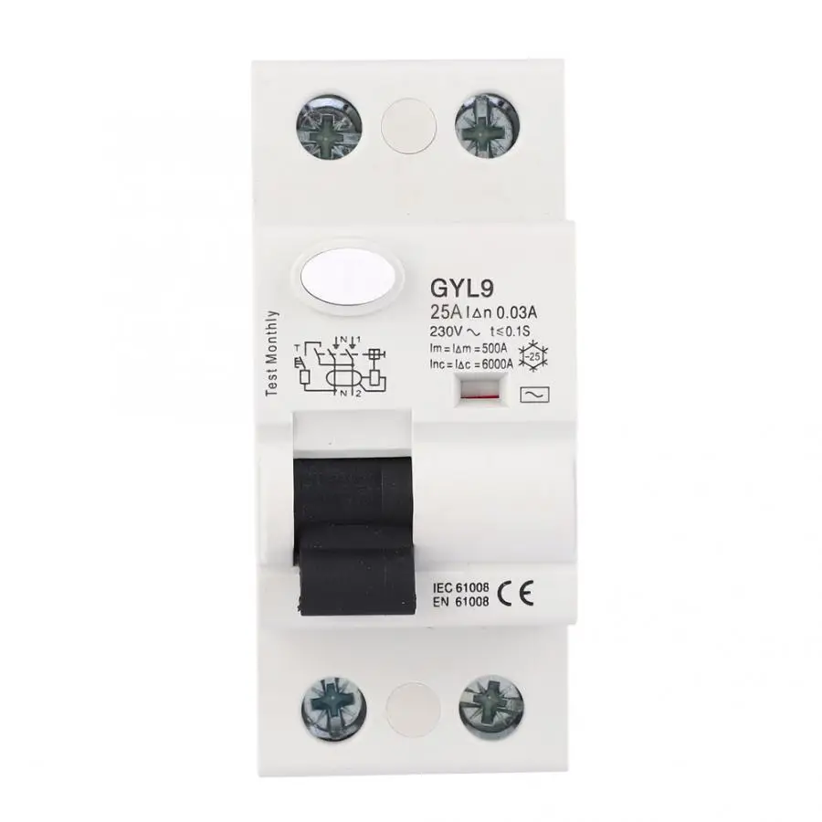 GYL9 25 40 63A 2P 230VAC RCCB защита от утечки