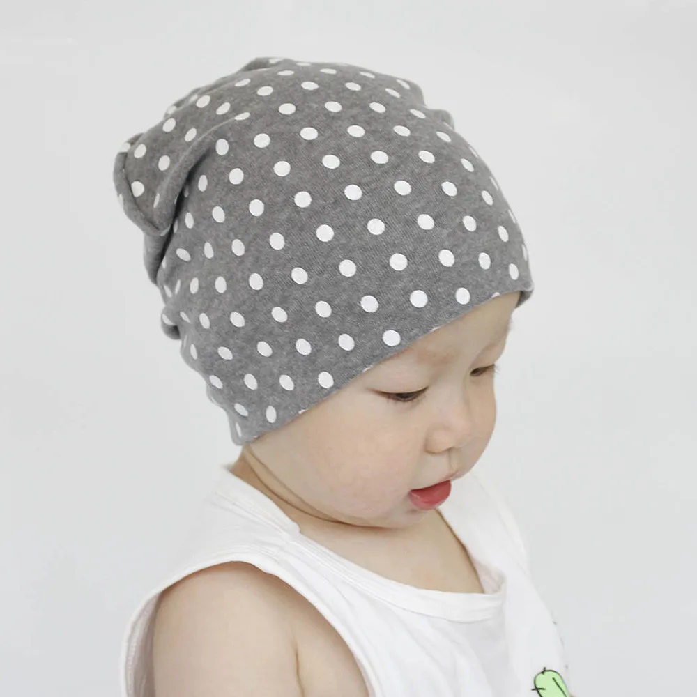 Baby Dot Pullover Cap Baby Hat Knit Cotton Baby Caps For Boys Girls Spring Autumn Winter Children