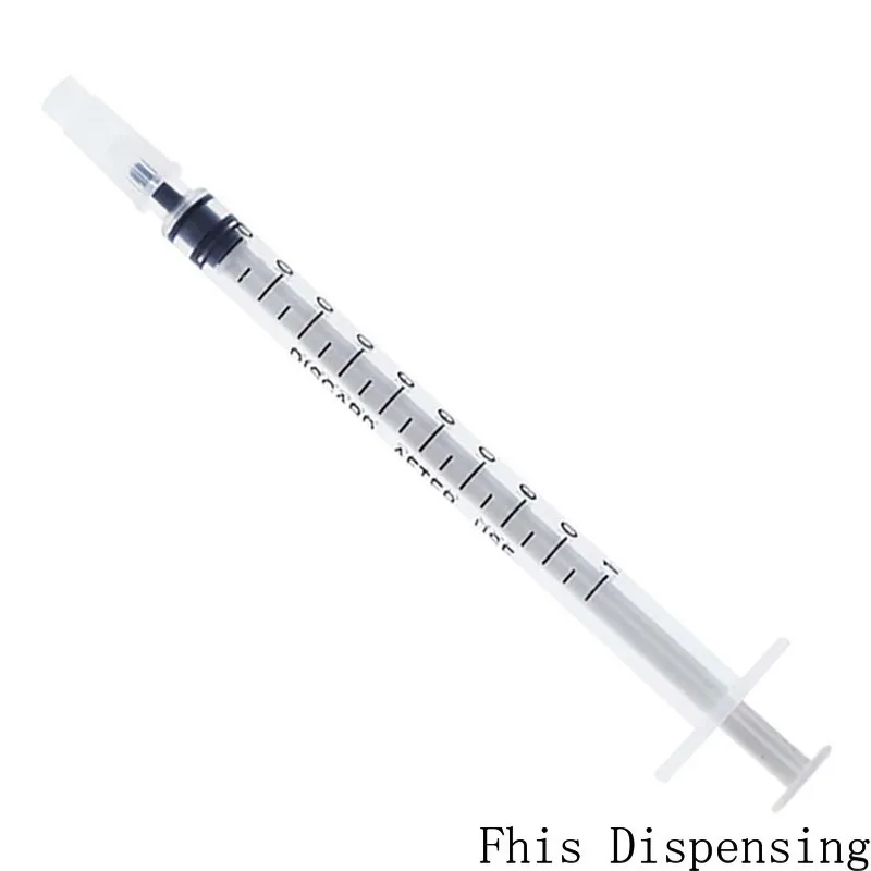 Оптовая продажа раздаточные шприцы 1cc 1 мл пластик с белым наконечником крышка