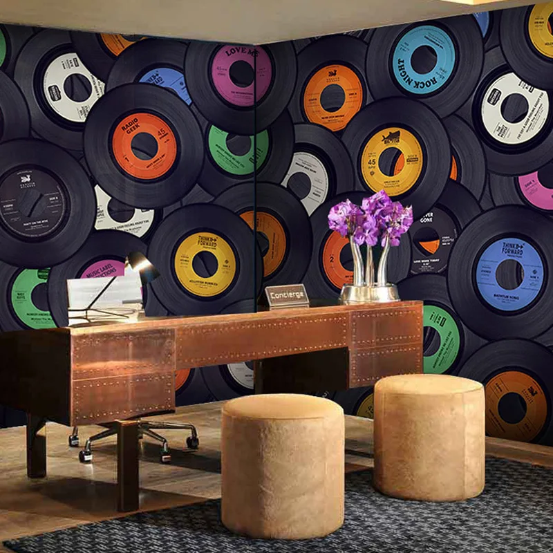 Restaurant-Clubs-KTV-Bar-Modern-Personality-3D-Wall-Mural-Photo-Wallpaper-Color-Circle-Cartoon-Home-Decor (4)