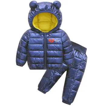 

Toddler Baby Girls Boys Winter Children Christmas Clothing Sets Kids Warm Down Jackets Clothes Sets Snowsuit Coats Pants Overall