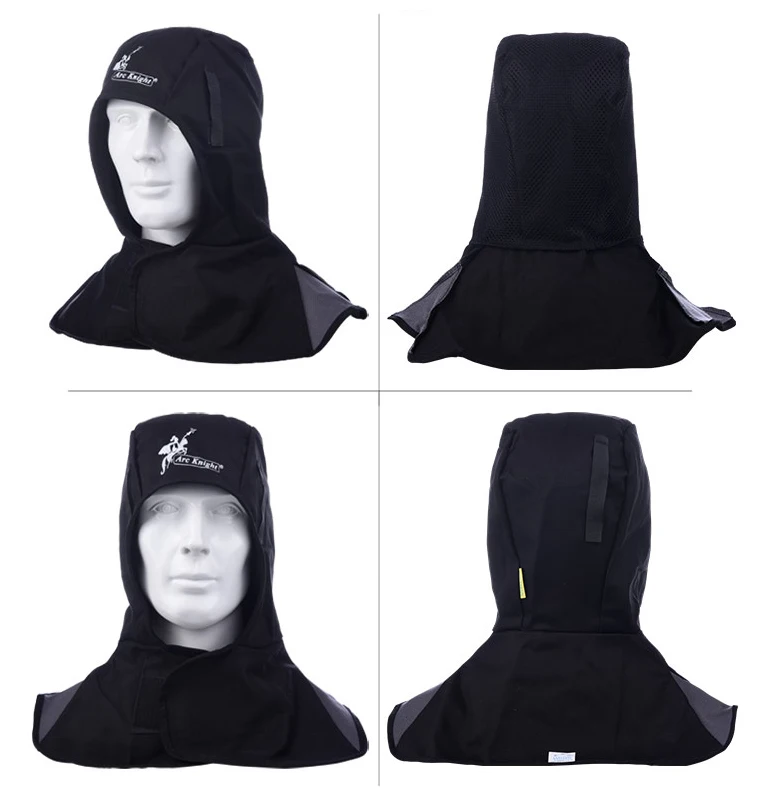 Black and Gray FR Cotton Welding Hats Washable Fire Flame Retardant Helmet Comfort Neck Face Protection Hood Welder Cap