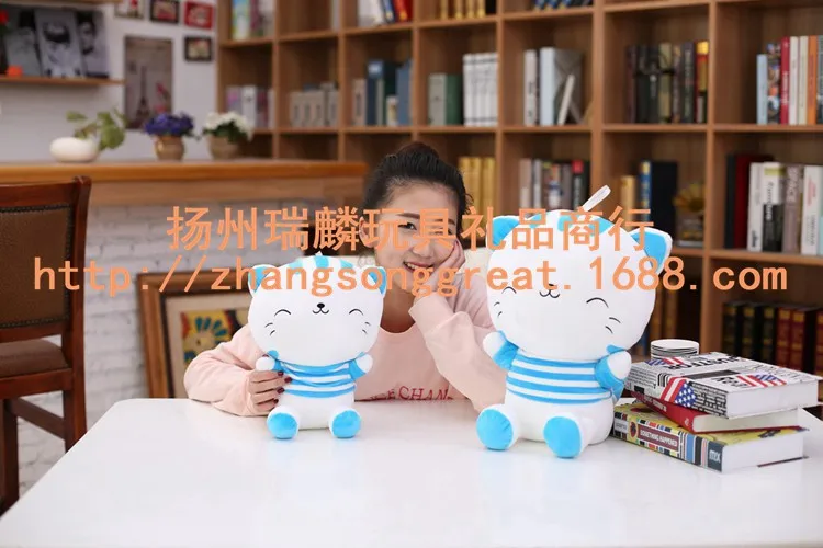 Горячая платье большая кошка лицо креативный мультфильм плюшевая игрушка кукла-обработка настраиваемый логотип рекрут агенты