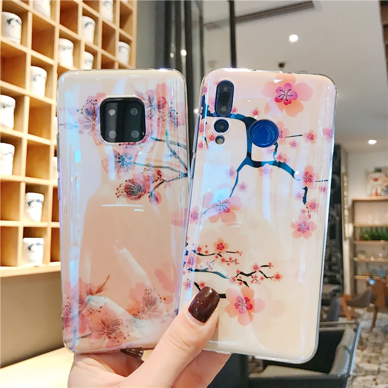 Чехол для телефона huawei Nova 5 Pro 4 mate 30 20 P Blu-Ray покрытие Снежинка цветок сливы