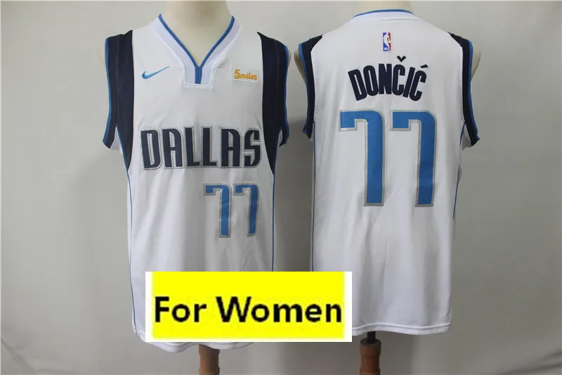 Даллас Женский baskeball#41 Dirk Nowitzki#77 Luka Doncic#6 Кристапс Порзингис майки