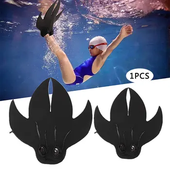 

Swim One-Piece Pedal Training Flippers Webbed Feet Lightweight Black 2 Models Child Fins Outdoor Sport Hand Web Swimming Tool