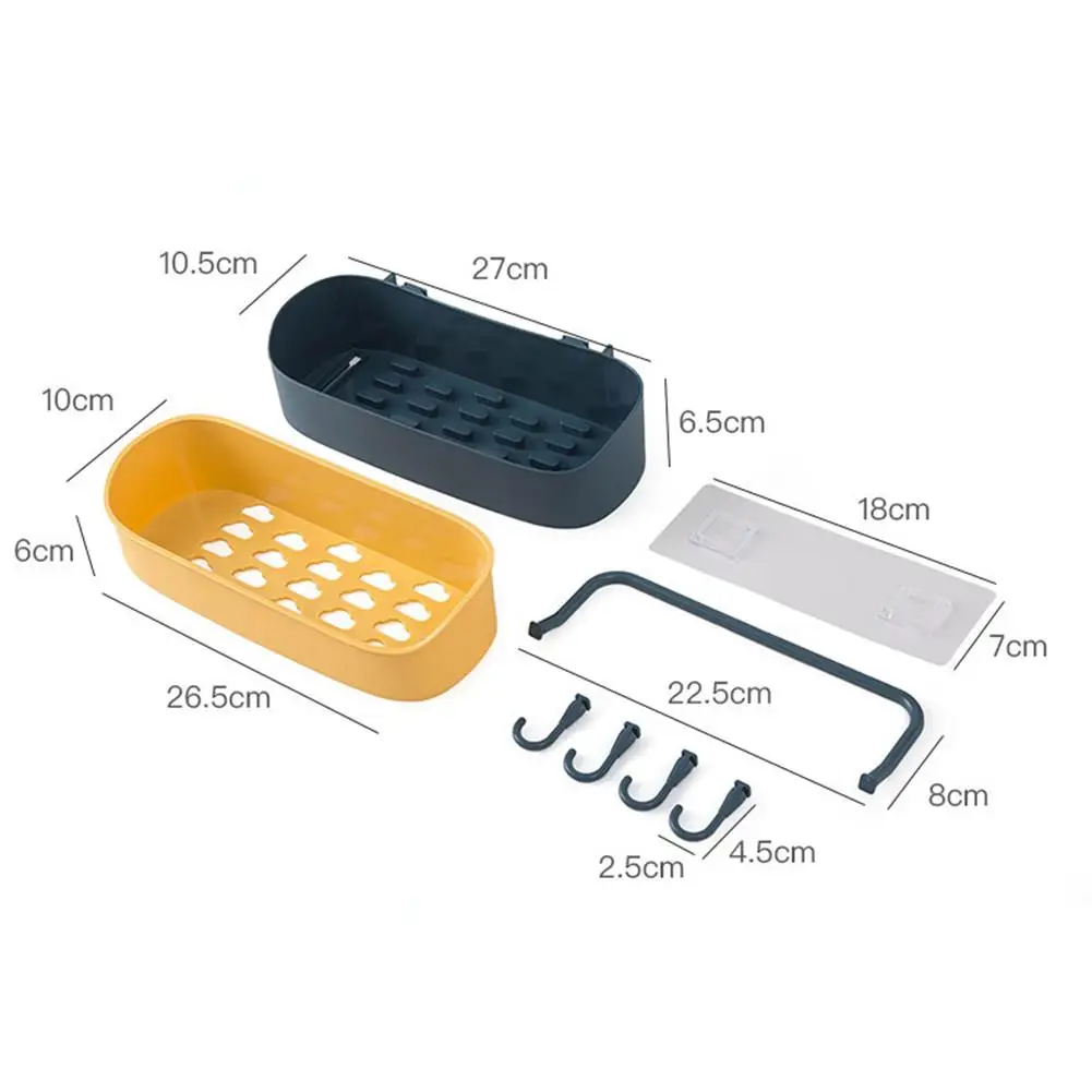 Multi-function washbasin drain rack kitchen debris can be hung no trace hook bathroom plastic hook