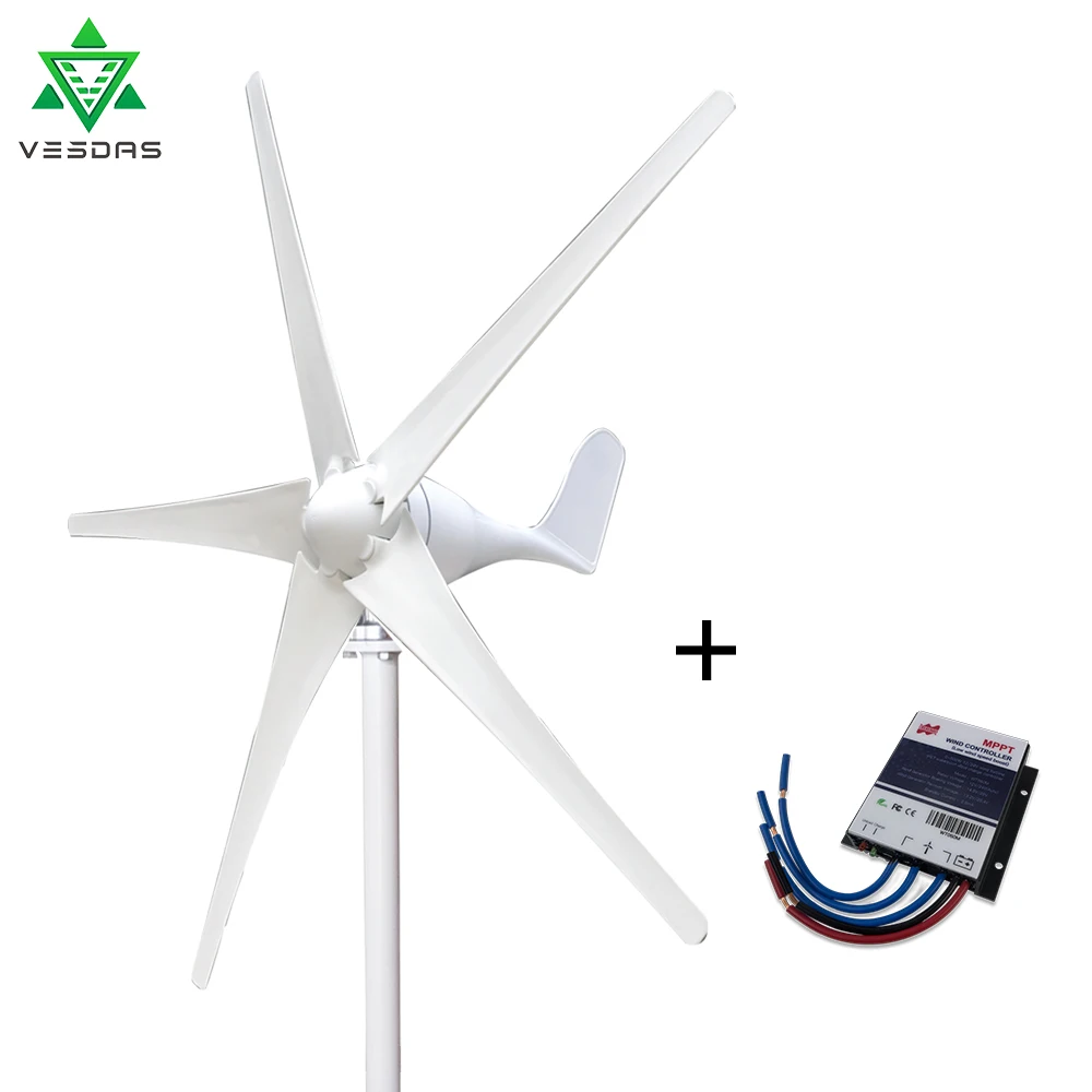 

Mini Wind Turbine Generator 400W Windturbine controller 3/5 Blades 2m/s Low Wind Start Speed for Home With Charge Controller