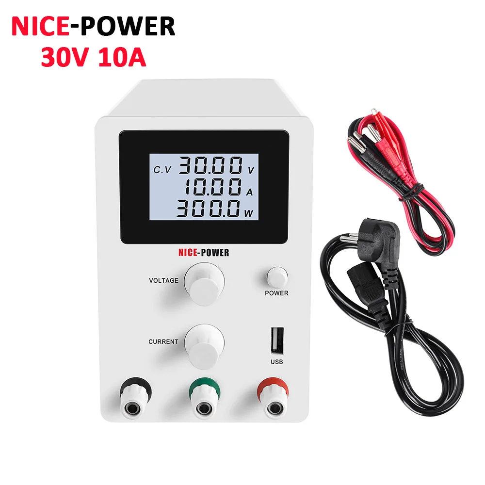 LCD Screen DC Lab Bench Power Supply 30v 10a 60v 5a Adjustable Switching Bench Source Digital Voltage Regulator 0.001A 120V 3A-0