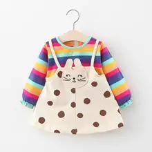 12,9, новые весенние товары, милые платья для девочек, коллекция года, цветное платье в полоску для девочек платья для маленьких девочек ростом от 80 до 110 см одежда для детей