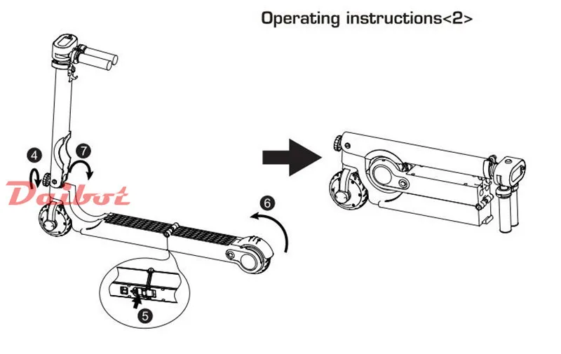 Daibot Portable Electric Scooter Two wheel Electric Scooters Motor 200W 5 inch Mini Foldable Kick Scooter For Adults (28)