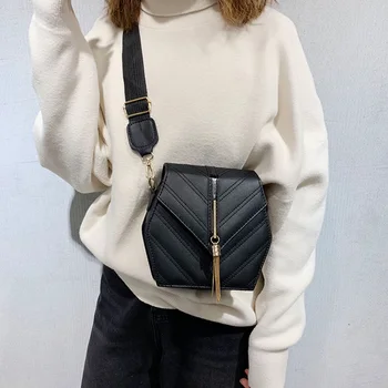 

Women Mini Metal Tassel Crossbody Bag Classic Lady Quilted PU Leather Shoulder Bags Designer Handbags Female Messenger Bag