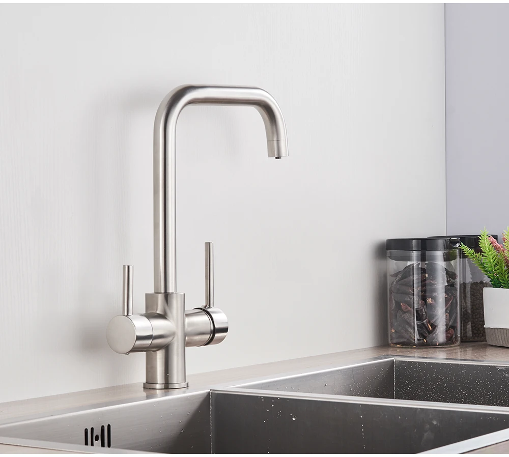 smart faucets POIQIHY Water Filter Tap Kitchen Faucets Brass Mixer Drinking Kitchen Purify Faucet Kitchen Sink Tap Water Tap Crane For Kitchen pantry cabinet