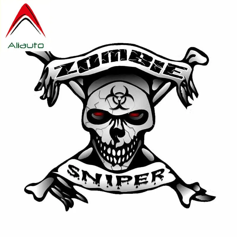 

Aliauto Personality Zombie Sniper Creative Skull Car Sticker Sunscreen Waterproof Decoration Decal Accessories PVC,12cm*11cm