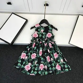 

New 2020 kids princess dress, beautiful flower black dress