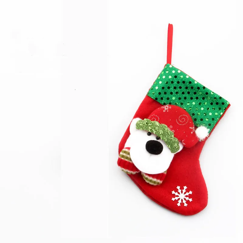 Sequin socks3 S Милые носки с Санта Клаусом, рождественские чулки для подарков, держатели для рождественской елки, украшения для камина, подвесные украшения, подарочный пакет - Цвет: Sequin socks3 S