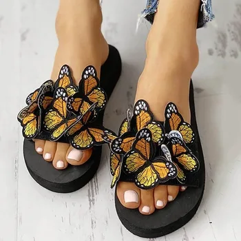 

Women Butterfly Slippers Ladies Fashion Casual Open Toe Outdoor Beach Shoes Slides Shoes home slippers