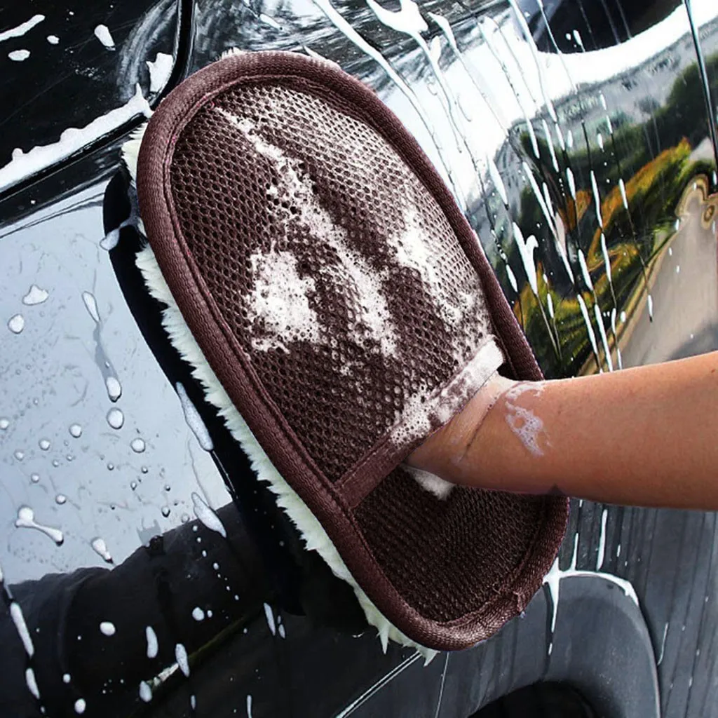 Чистящие детали для мытья автомобиля, мягкие губчатые перчатки, очиститель стекла, голубая волна, инструмент для мытья автомобиля, автомобильные аксессуары# PY10