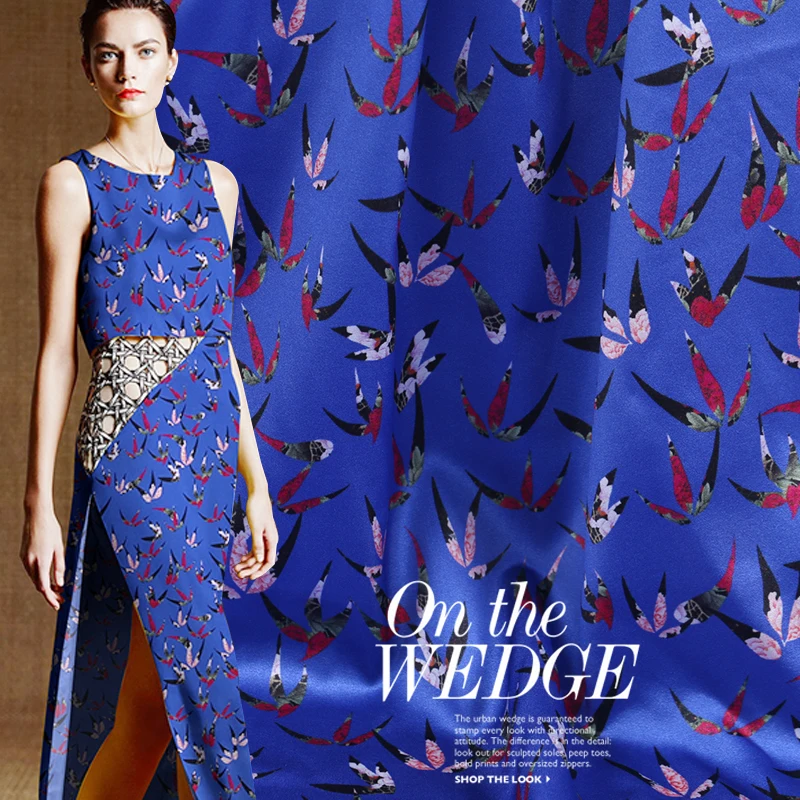 

108cm wide silk stretch satin fabric rice digital printing silk fabric satin soft shirt dress fabric wholesale silk cloth