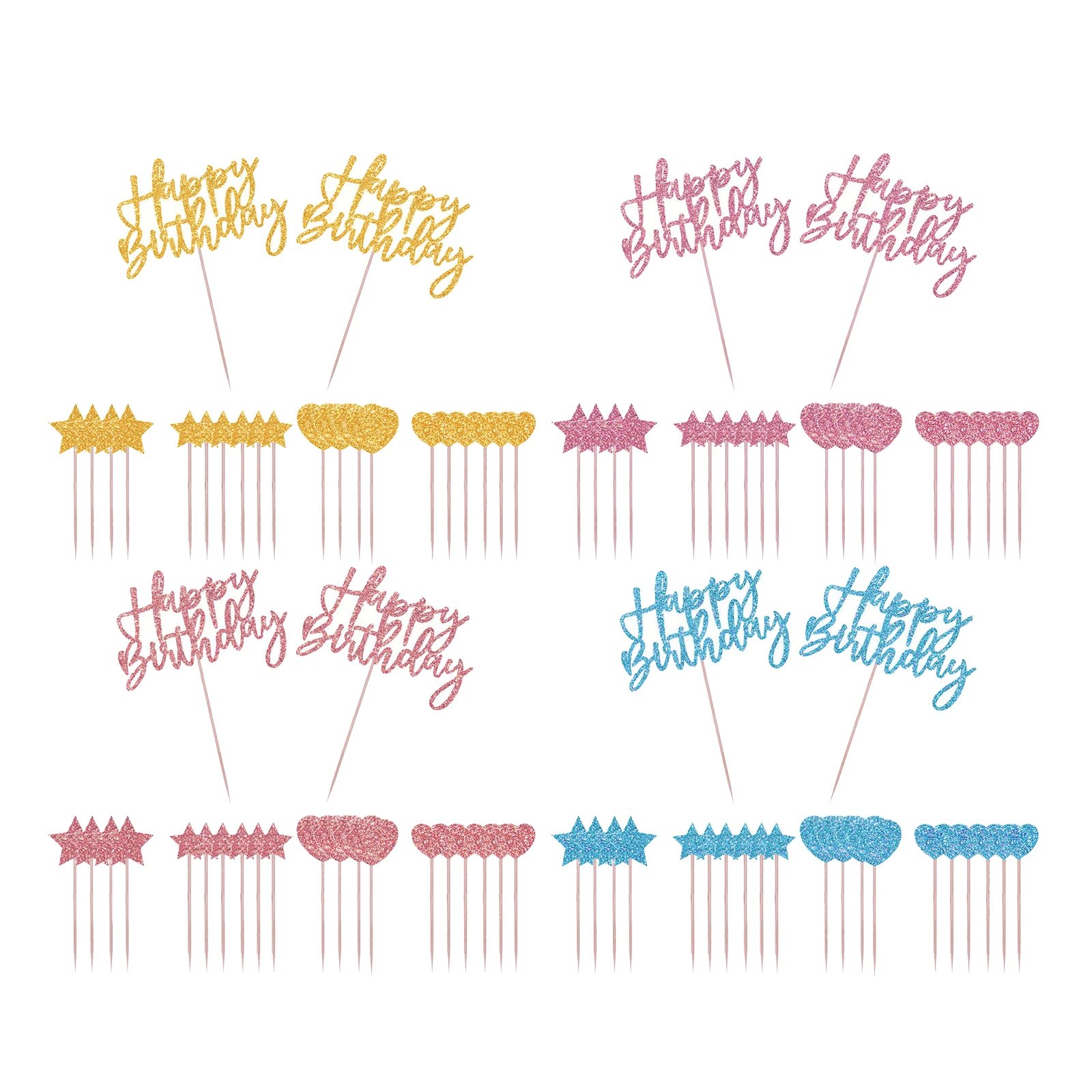 Glittery Happy Birthday Cake Topper- Birthday Party Decorations, Birthday Cake Glittery Happy Birthday Cake Topper- Birthday Party Decorations, Birthday Cake