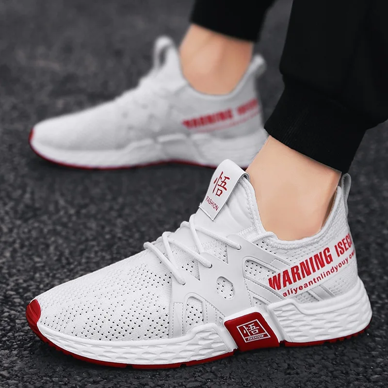 New Style Summer Breathable Korean-style Trend Men Sneakers Versatile Casual Shoes Fly Woven Athletic Shoes Students Trendy