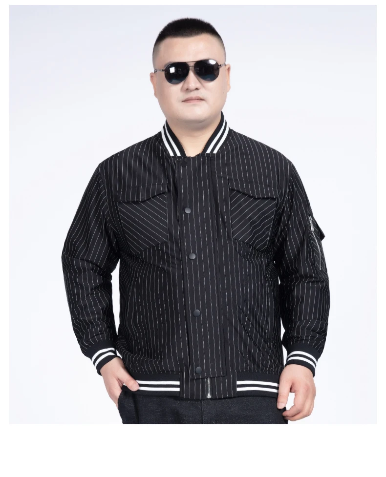 10XL 8XL Baseball Jacket Men Spring Autumn Casual Solid Fashion Slim Zipper Bomber Jackets Men Overcoat Mens Thin Pilot Jackets