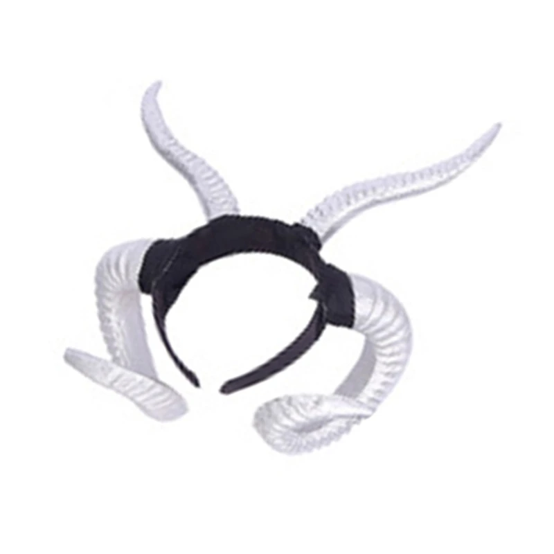 Halloween Devil Horns Headpiece Sheep Horn Ear Hair Hoop Aries Exhibition Cosplay Photo Props Accessory | Дом и сад