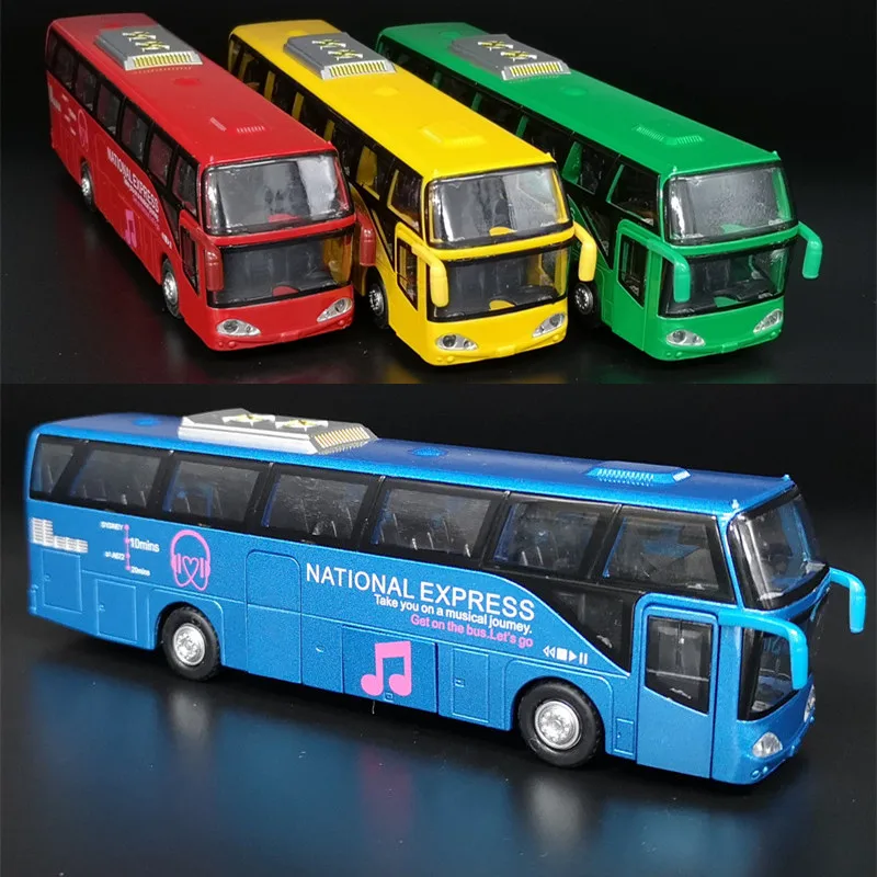 1:50 Simulation Bus Model Toy Pull-Back Bus Toy With Light And Music Toy 