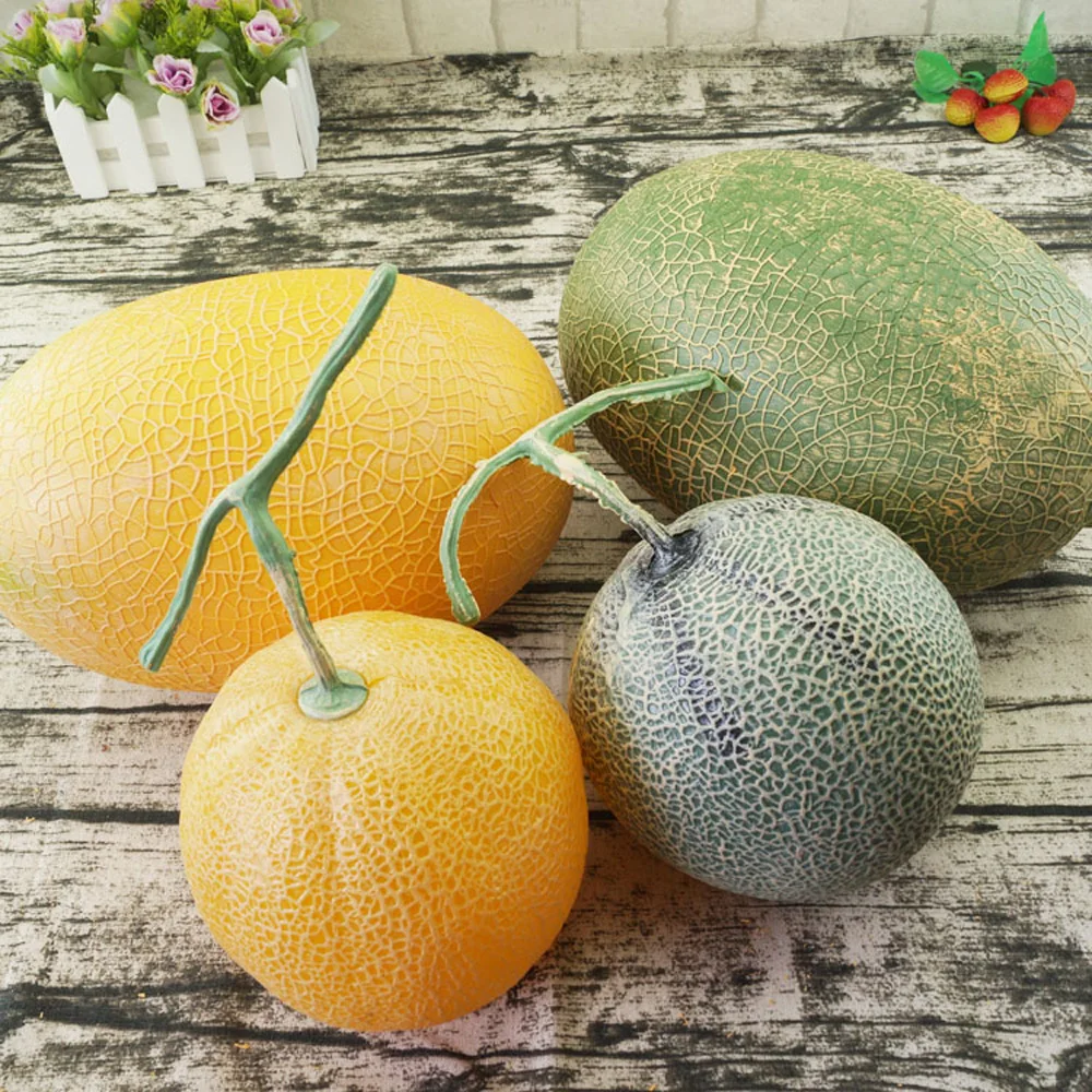 1pcs High imitation fake artificial Hami melon Fruit&artificial plastic fake simulated cantaloupe fruit model