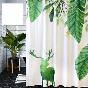 

Toilet Shower Curtain Hanging Thickened Mould Proof Mold Block Curtain Set No Hole Door Curtain Bathroom Shower Curtain