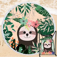 Special Offers Creative Sloth Pattern Summer Beach Towel with Drawstring Bag Portable Round Microfiber Bath Towel Outdoor Travel Yoga Blanket Special Offers Creative Sloth Pattern Summer Beach Towel with Drawstring Bag Portable Round Microfiber Bath Towel Outdoor Travel Yoga Blanket