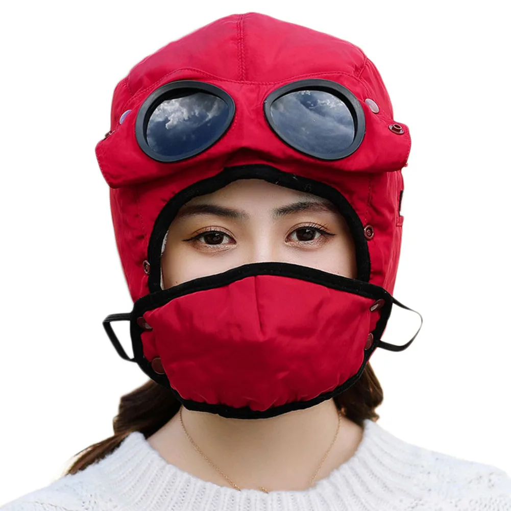 Красный Thermals зимняя охотничья шапка утолщенная теплая с ветрозащитной маской защита ушей для улицы IK88 - Цвет: Красный