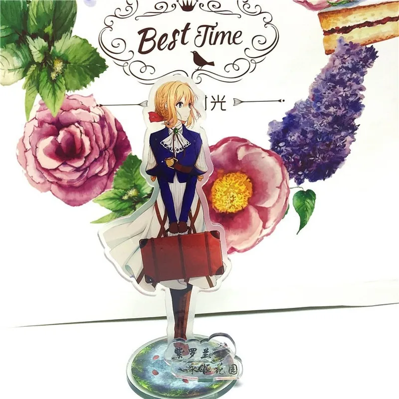 Anime Violet Evergarden keychain Benedict Blue Cattleya Baudelaire breloki funny cartoon acrylic key chains llaveros para mujer
