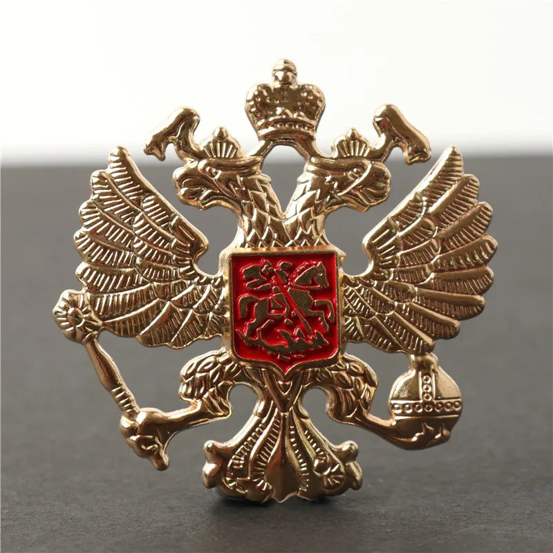 Брошь в виде орла из России - Окраска металла: Double-headed eagle