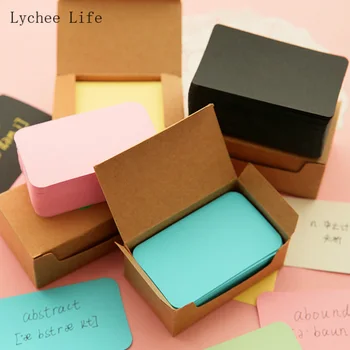 

Lychee Life 100Pcs Blank Paper Kraft Card Business Cards Message Memo Party Gift Thank You Cards Label Bookmarks Paper Card