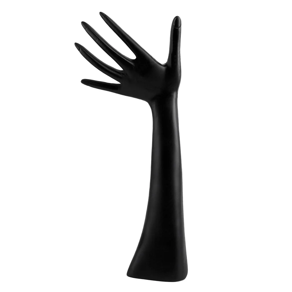 Bracelet Jewelry Display Stand Holder Hand Form Resin Ring Display Stand Rack for Jewelry or Home Organization, (Black/White)