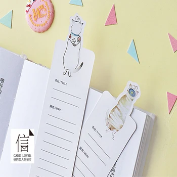 

30pcs/pack Cartoon Cat Rally Alien Bookmark Books cute students' DIY tools prize Good quality