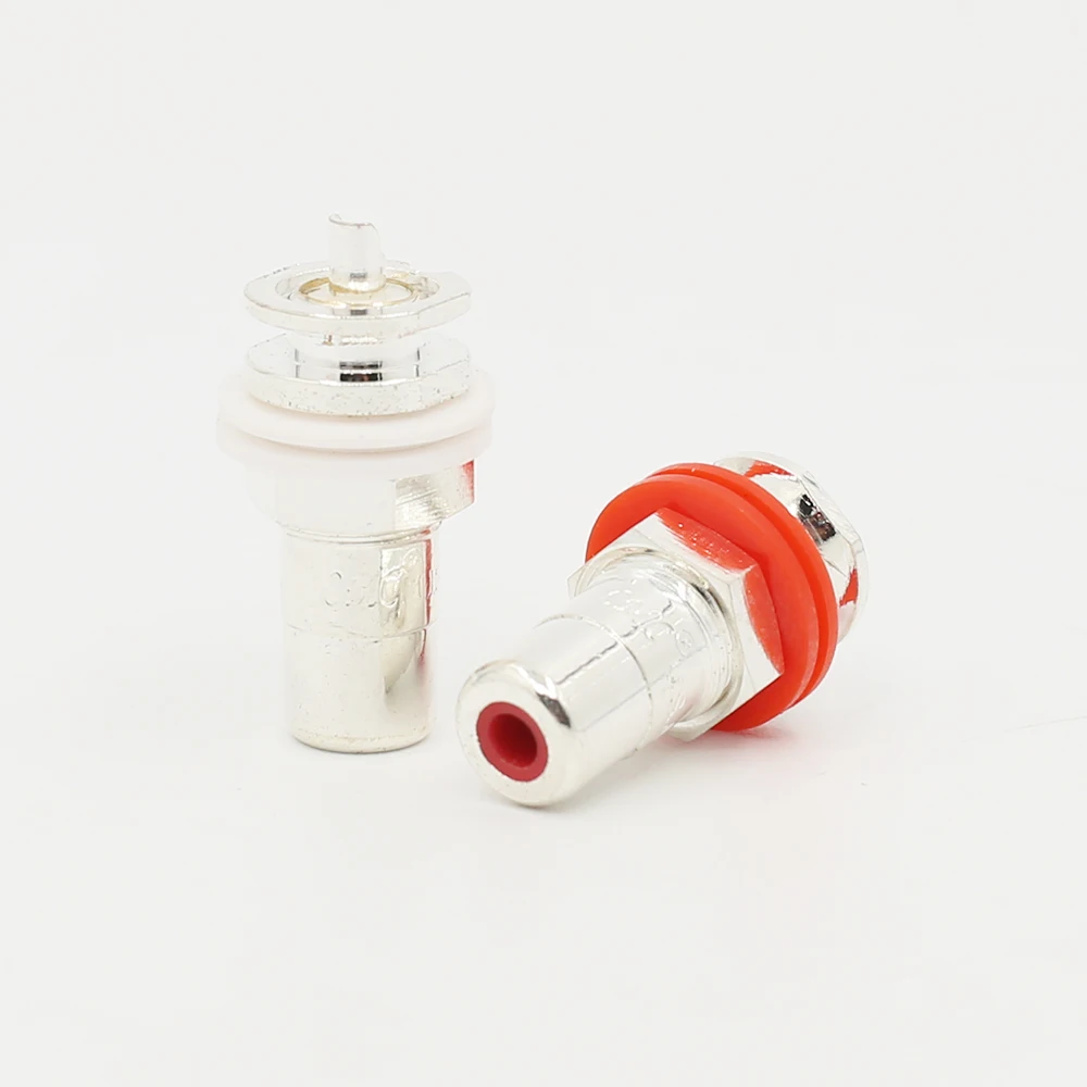 4 шт. Hi-End медная Посеребренная RCA гнездо RCA Hifi аудио штепсельная Вилка RCA