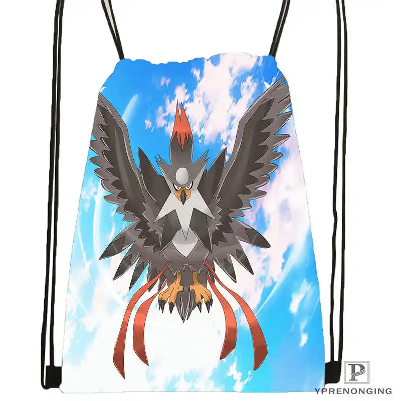 Drawstring Backpack Пользовательские Покемон Пикачу стиль походная сумка на шнурке милый рюкзак для детей(черная спина) 31x40 см#180531-02-09 - Цвет: Drawstring Backpack