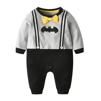 

Baby Batman Rompers for Newborn Boys Cotton Jumpsuits Outfit Spring Autumn Toddler Kids One Piece Overall 0-24M Children Clothes