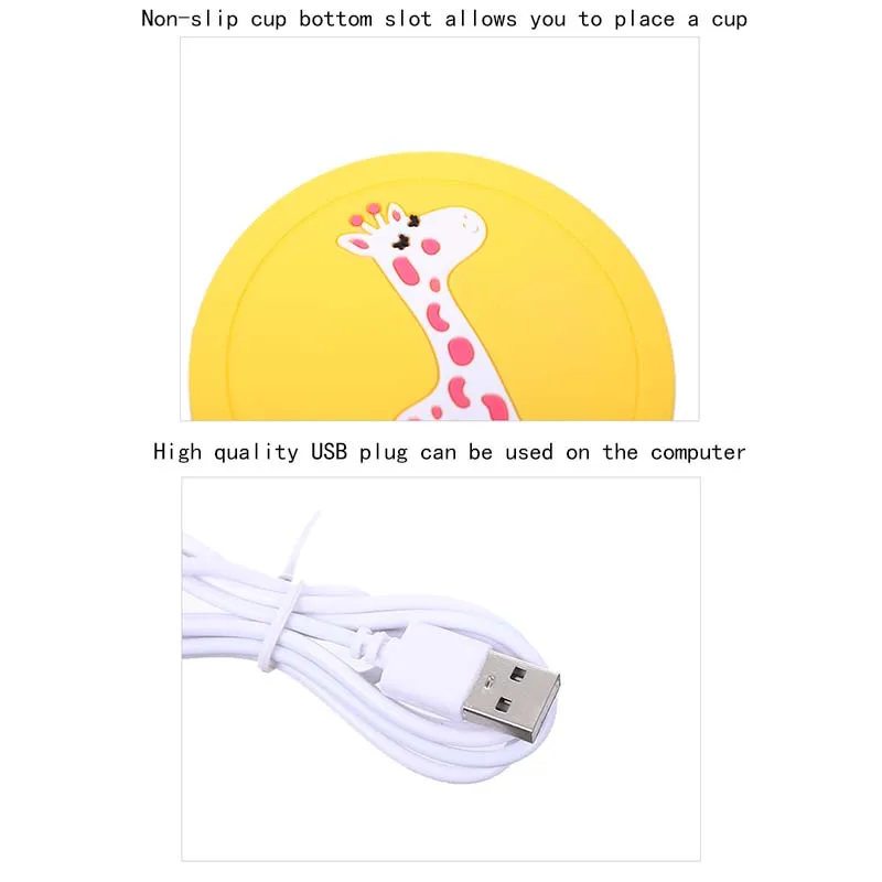 1 шт. милый мультяшный usb-нагреватель силиконовый нагреватель для молока, чая, кофе, кружка для горячих напитков, чашка для напитков, коврик, кухонные инструменты, нагреватель