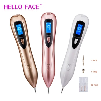 

Laser Plasma Pen Spot Remover Pen With 20 Needles 9 level LCD Face Skin Dark Mole Removal Machine Wart Tag Tattoo Removal Beauty