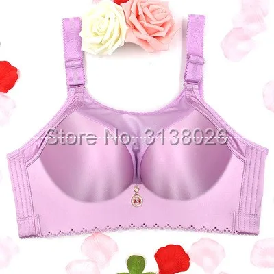 Violet Женские бюстгальтеры с полной чашкой, недорогие Топы без косточек, Бюстгальтеры размера плюс C D E F - Цвет: Violet