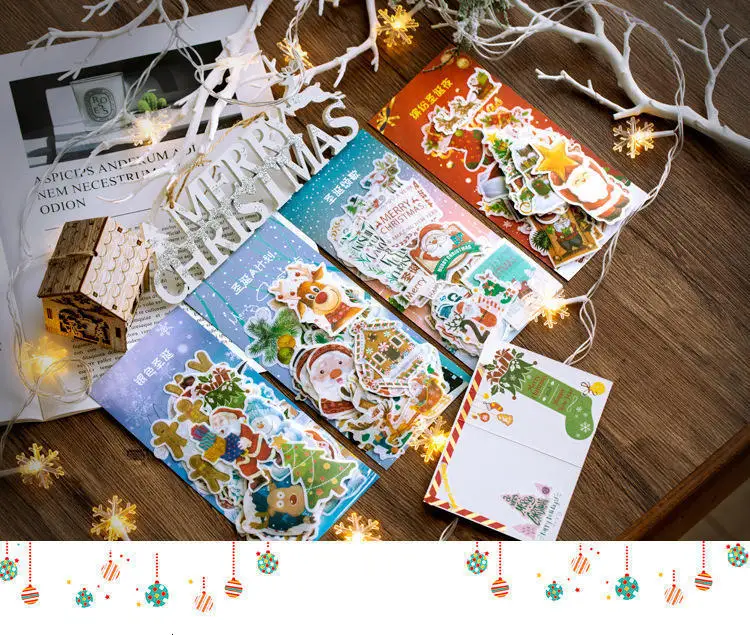 60 листов Счастливого Рождества Васи стикер мешок милый Санта Клаус год декоративные наклейки персонализированные наклейки пуля журнал